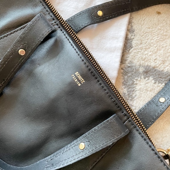 Schutz Black Leather Handbag - Picture 3 of 8